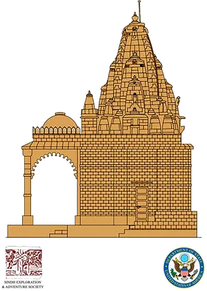 Hindu_ Temple_ Architectural_ Drawing PNG image