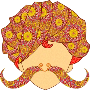 Hindu Wedding Turbanand Mustache PNG image