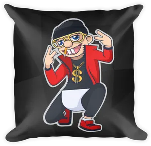 Hip Hop Character Cushion Design PNG image