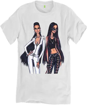 Hip Hop Fashion Illustration_ T Shirt Design PNG image