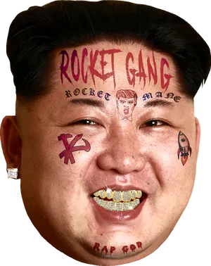 Hip Hop Rocket Leader_ Caricature PNG image