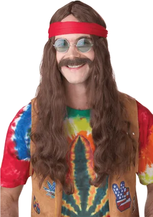 Hippie Manwith Long Hairand Headband