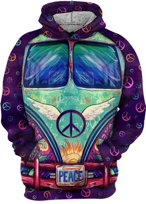 Hippie Van Hoodie Art PNG image