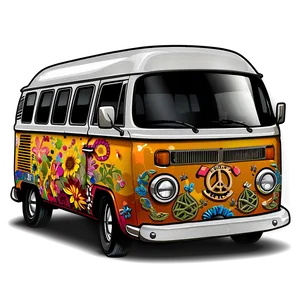 Hippie Van Illustration PNG 9