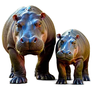 Hippo Family PNG Oek PNG