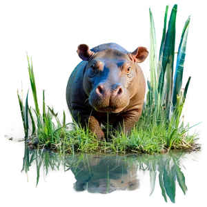Hippo In Grass PNG Onu86 PNG
