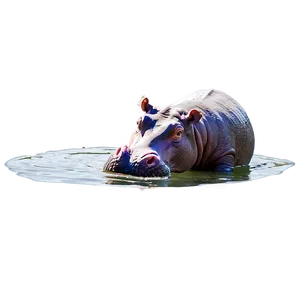 Hippo Splashing PNG 05242024 PNG