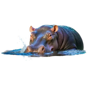 Hippo Splashing PNG Vtm25 PNG