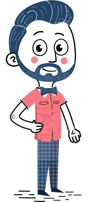 Hipster Businessman Cartoon Character PNG