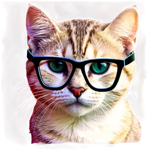 Hipster Cat Filter PNG 06282024