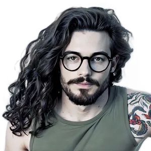 Hipster Hair Clipart PNG 06282024