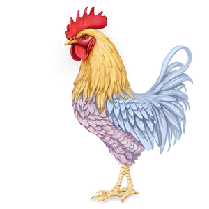 Hipster Rooster Drawing PNG 05242024