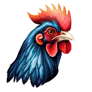 Hipster Rooster Drawing PNG 36