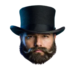 Hipster Top Hat And Beard Png Icj PNG image