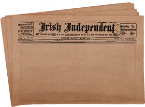 Historic Irish Independent Newspaper PNG image