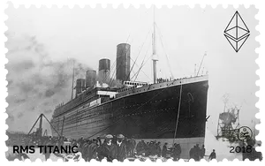 Historic R M S Titanic Departure PNG image