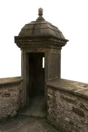 Historic Stone Sentry Box PNG image