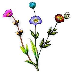 Historical Flower Sketch PNG Kxn61 PNG