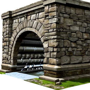 Historical Stone Dam Structure PNG 06292024