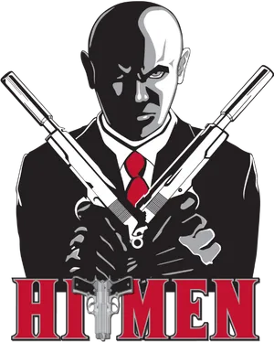 Hitman_ Agent_47_ Stylized_ Artwork PNG image