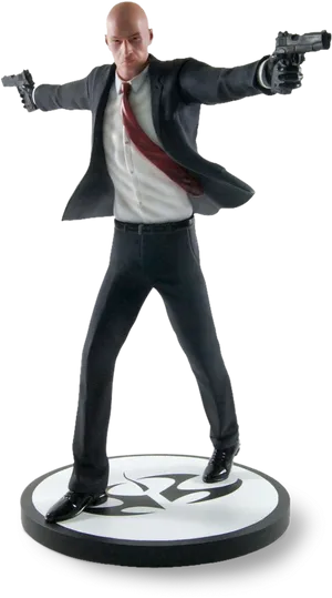 Hitman Dual Wielding Action Figure PNG image