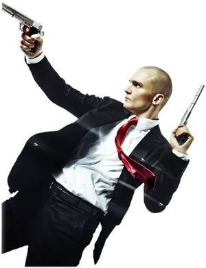 Hitman Dual Wielding Assassin PNG image