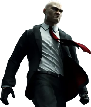 Hitmanin Black Suit PNG image