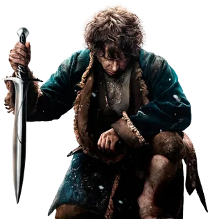 Hobbit Hero With Sword PNG image