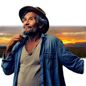 Hobo Enjoying Sunset PNG 06242024