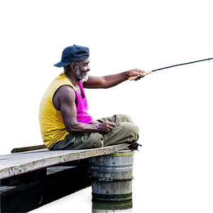 Hobo Fishing From Pier PNG 06242024 PNG