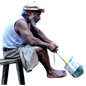 Hobo Fishing From Pier PNG Ihx1 PNG