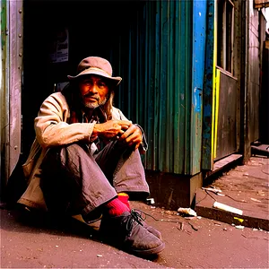 Hobo In Urban Setting PNG 51 PNG