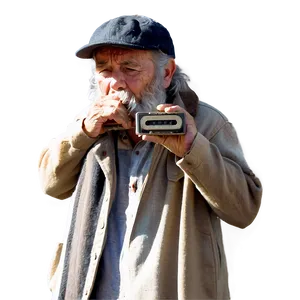 Hobo Playing Harmonica PNG 1 PNG