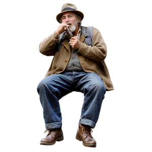 Hobo Playing Harmonica PNG 90 PNG
