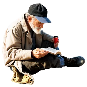 Hobo Reading A Book PNG 66