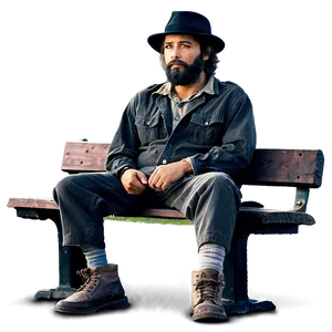 Hobo Sitting On Bench PNG 38 PNG