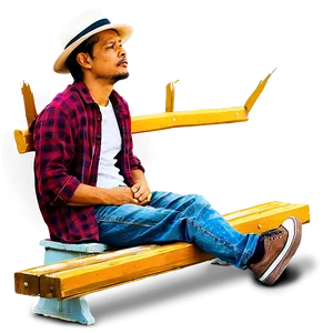 Hobo Sitting On Bench PNG 68