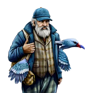 Hobo With Pigeons PNG Icg