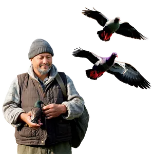 Hobo With Pigeons PNG Qsg27