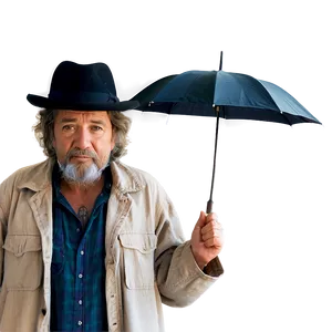 Hobo With Umbrella PNG 3