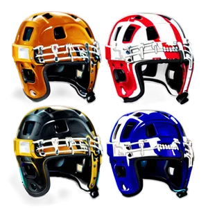 Hockey Helmet Color Variants PNG Klg
