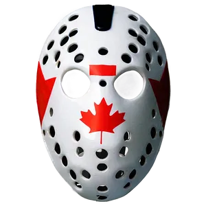 Hockey Mask With Canadian Flag PNG Nik