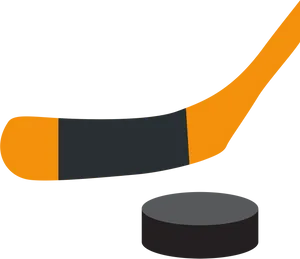 Hockey Stickand Puck Vector PNG
