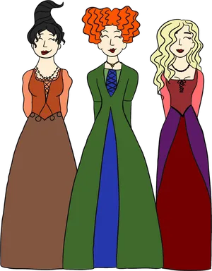 Hocus Pocus Witch Sisters Cartoon PNG image