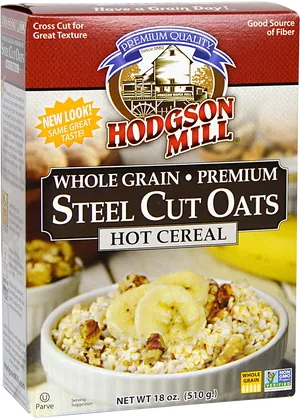 Hodgson Mill Steel Cut Oats Packaging PNG image