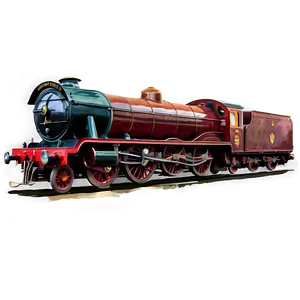 Hogwarts Express Watercolor PNG 96