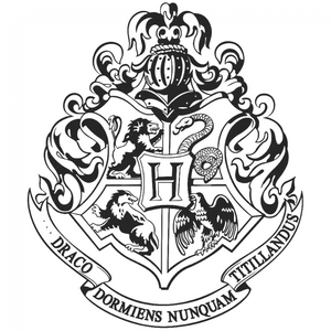 Hogwarts_ School_ Crest_ Monochrome PNG image