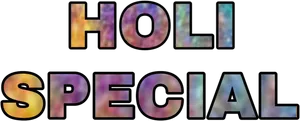 Holi Special Colorful Text Banner PNG image