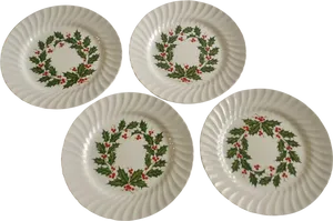 Holiday Dinner Plates Set PNG image