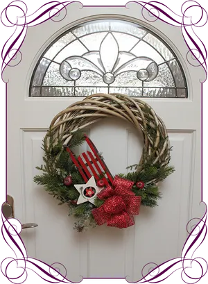 Holiday Door Wreath Decoration PNG